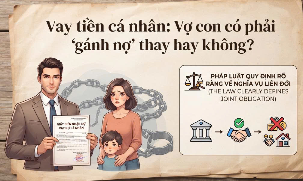 Vay tiền cá nhân: Vợ con có phải "gánh nợ" thay hay không?