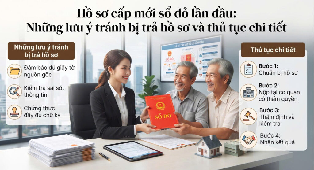 Hướng dẫn chi tiết cách làm hồ sơ cấp mới sổ đỏ lần đầu và thủ tục cấp sổ đỏ lần đầu. Cập nhật quy trình xin cấp giấy chứng nhận quyền sử dụng đất lần đầu tại Gia Lai và Bình Định