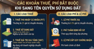 Cập nhật chi phí phí sang tên quyền sử dụng đất 2026 mới nhất. Hướng dẫn chi tiết thủ tục sang tên sổ đỏ trọn gói, an toàn tại Bình Định và Gia Lai cùng Việt Luật Group.