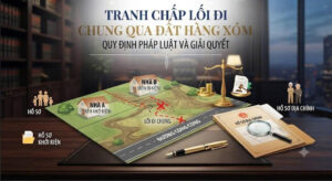 Hướng dẫn giải quyết tranh chấp lối đi chung qua đất hàng xóm, quy định về quyền trổ cửa và thủ tục pháp lý từ Việt Luật Group.