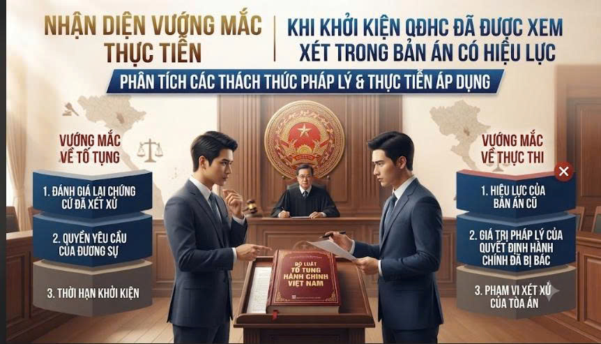 Nhận diện vướng mắc thực tiễn khi khởi kiện quyết định hành chính đã được xem xét trong bản án có hiệu lực