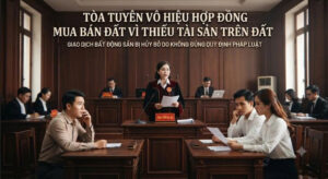 Phân tích án lệ tòa tuyên vô hiệu hợp đồng mua bán đất vì hợp đồng không ghi chuyển nhượng tài sản trên đất và nghĩa vụ bồi thường thiệt hại do chênh lệch giá đất từ Việt Luật Group.