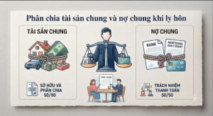 Phân tích quy định pháp luật về phân chia tài sản chung và nợ chung khi ly hôn, rủi ro khi chia vốn góp công ty và kinh nghiệm khởi kiện tại Tòa án từ Việt Luật Group.