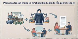 Phân chia tài sản chung và nợ chung khi ly hôn là vốn góp từ công ty