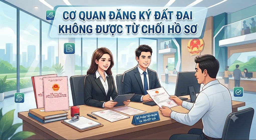 Phân tích án lệ mới nhất: Cơ quan đăng ký đất đai không được từ chối hồ sơ chỉ vì hàng xóm không ký giáp ranh. Hướng dẫn pháp lý từ Việt Luật Group.