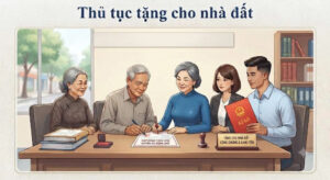 Hướng dẫn chi tiết thủ tục tặng cho nhà đất giữa bố mẹ và con cái, danh mục hồ sơ tặng cho nhà đất, các khoản thuế phí tặng cho nhà đất từ Việt Luật Group.